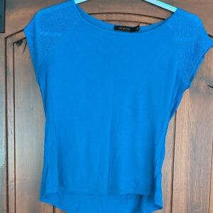 The Limited Bright Blue Short Sleeve Knit Top